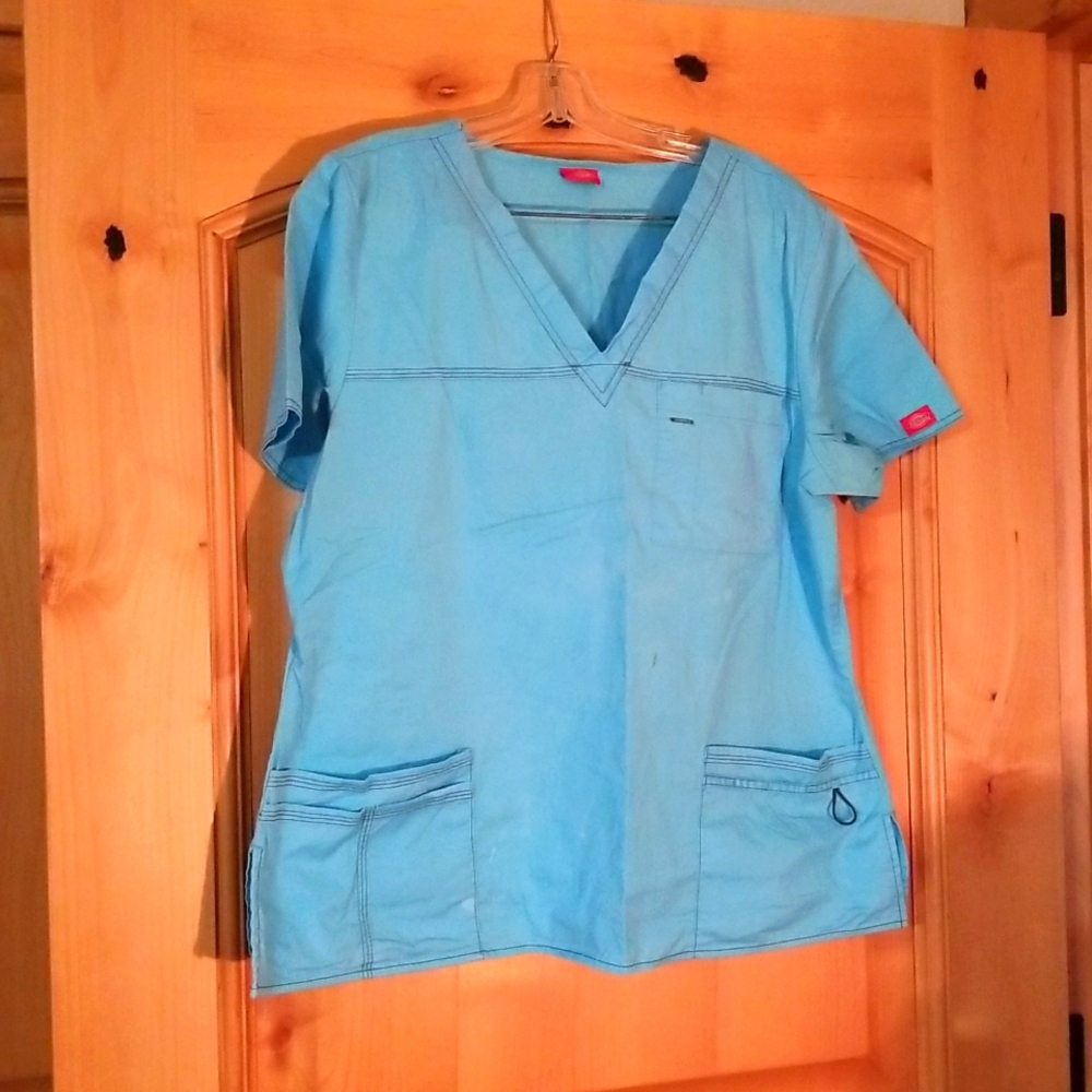 Light blue scrub top